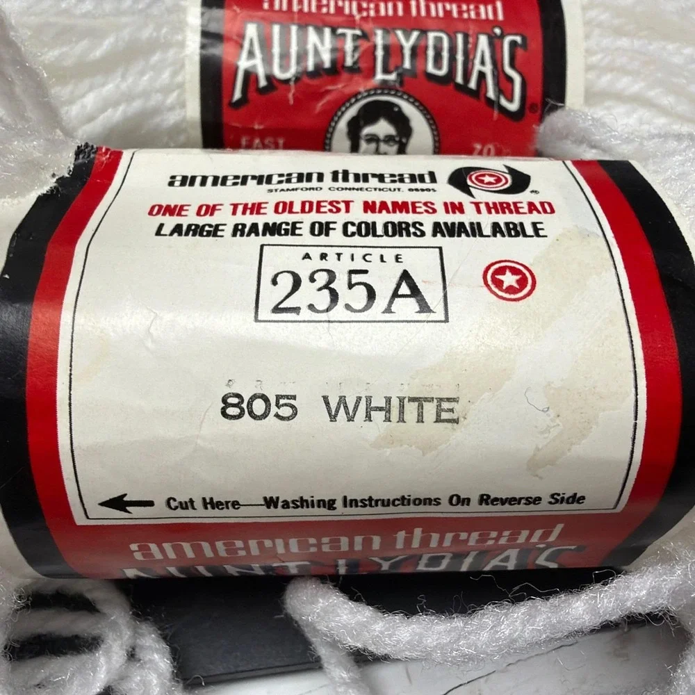 Aunt Lydia's Heavy Rug Yarn 70 yds Each #805 White 8 Skeins Vtg